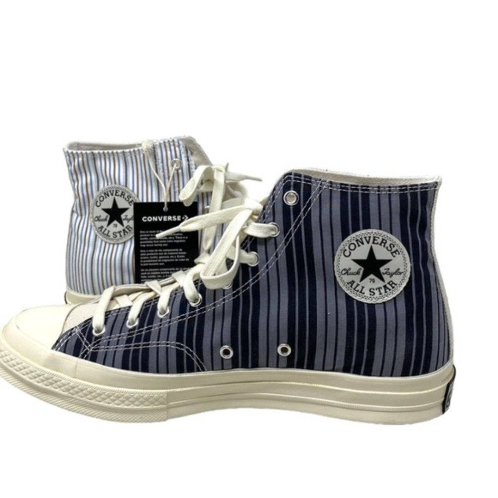 Converse Chuck 70 Retro Shoes For Men Skate High Stripes Canvas A00457C-WWSBBBBW - Picture 7 of 10